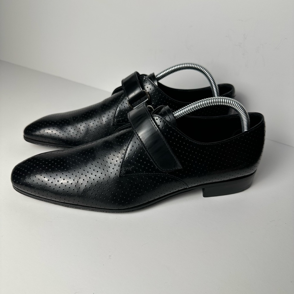 Prada Derby Black Patent Leather Monk Strap Shoes.  Size 6